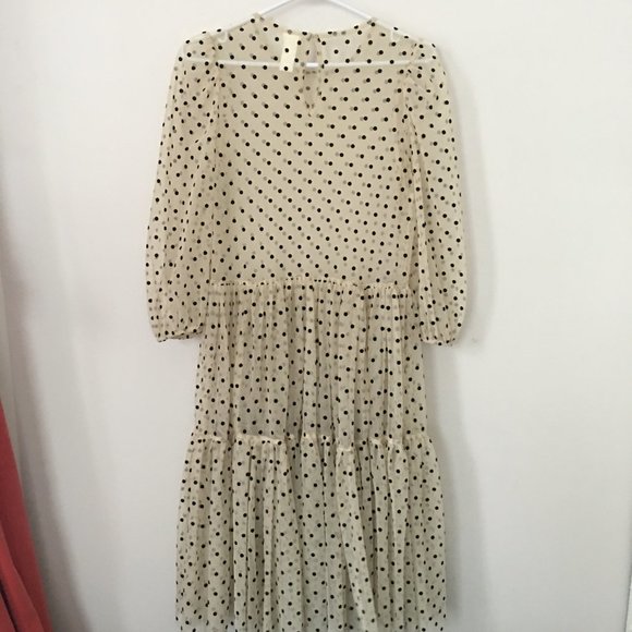 H&M Cream mesh black polka dot dress - Picture 2 of 7
